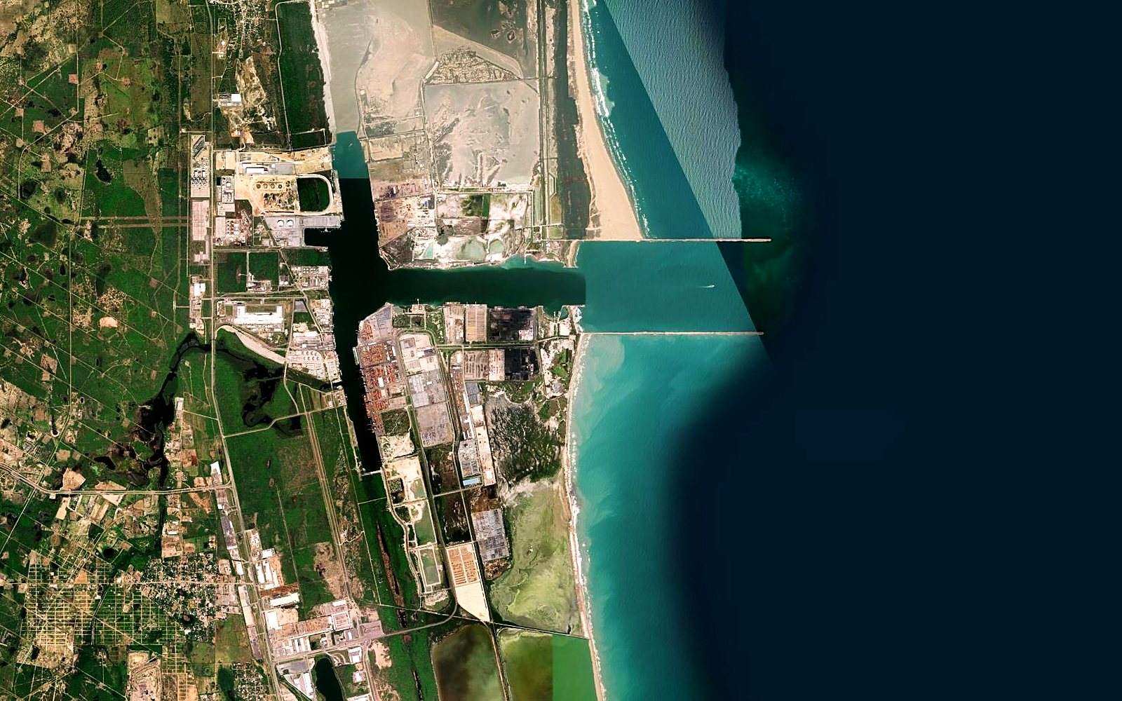 Vista satelital de Puerto Industrial de Altamira