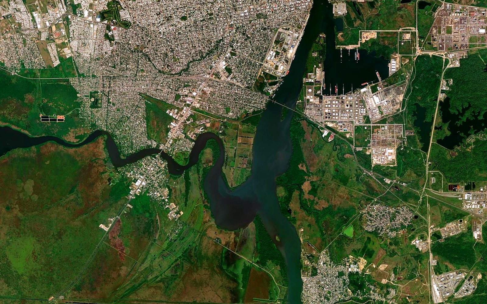 Vista satelital de Dos Ríos